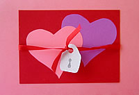 Valentines day card: Two hearts locked together