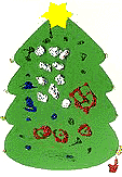 Christmas cards for kids: Christmas tree card 1