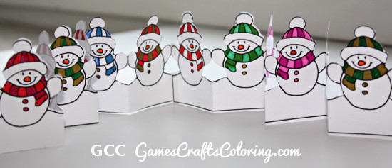 Christmas Crafts for Kids: Printable Snowman Chain