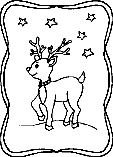 Christmas coloring pages 3 - Christmas Reindeer