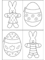 Printable coloring pages - Easter - Picture 8 - Four Easter pictures