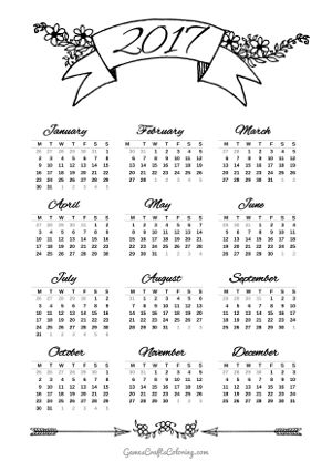 Free printable calendar 2017, large