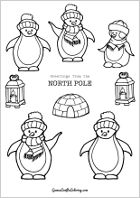Christmas Card Penguins - Digital Stamps