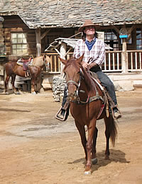 A cowboy on a horse